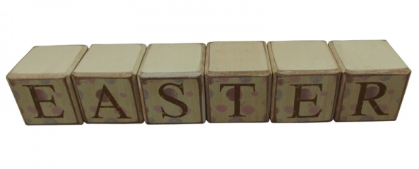 easter individual wooden blocks